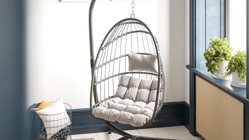 Dakota Fields Oumar Foldable Hanging Egg Chair with Included C